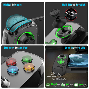 Ye D7 LED Joystick BT5.0 Wireless Portable Stretching Gamepad D6 Wireless <b>Game</b> Controller for Android Mobile Phone PC - Product Image 4