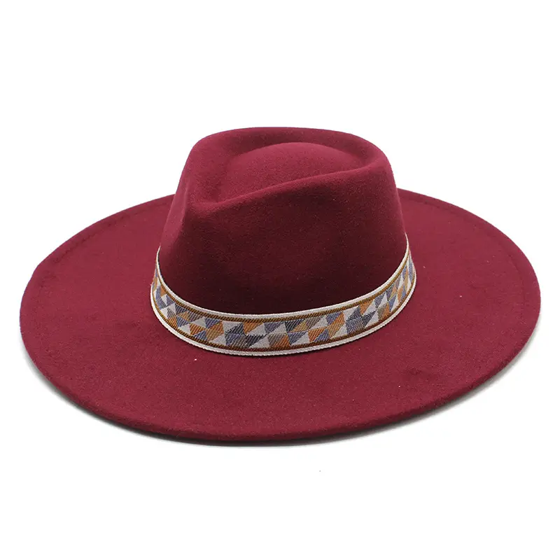 قبعة جديدة كلاسيكية واسعة بألوان قوس قزح عصرية من موسيقى الجاز قبعة على شكل قطرة ماء قبعة فيدورا لأداء الحفلات