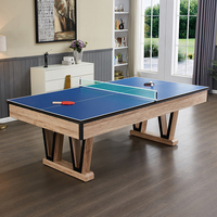Table de Billard de Luxe Design Incliné 7ft 8ft 9ft, Table de Pool Multifonction d'Intérieur avec Snooker, Ping-pong et Option Salle à Manger TP-9668