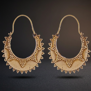 Petites boucles d'oreilles créoles simples en laiton doré pour femmes, bijoux indiens, bijoux fantaisie, cadeaux - Product Image 1