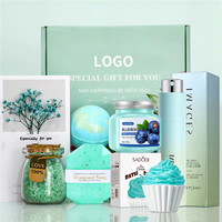 Coffret Cadeau de Luxe Bio pour Femme : Sels de Douche, Bombes de Bain Effervescentes et Savon Naturel pour le Corps et les Soins de la Peau