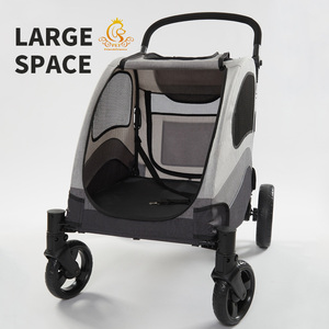 EUR PET toptan büyük bebek evcil hayvan arabası seyahat açık lüks köpek arabası katlanır Pet arabası köpek sepeti - Product Image 5