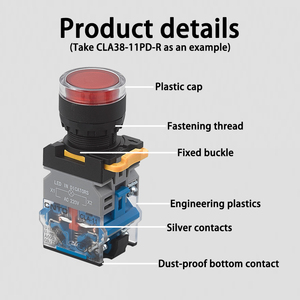 CNTD 10A 600V 60 dừng khẩn cấp <span class=keywords><strong>pushbutton</strong></span> chuyển đổi 22mm <span class=keywords><strong>pushbutton</strong></span> chuyển đổi tạm thời <span class=keywords><strong>pushbutton</strong></span> chuyển đổi IP65 - Product Image 3