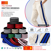 Vente en gros de bande de tissage jacquard à rayures larges de 40 mm, personnalisable avec logo, pour vestes et vêtements