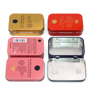 Biểu tượng tùy chỉnh hình chữ nhật kim loại bản lề hộp thiếc bao bì <span class=keywords><strong>tin</strong></span> trường hợp với nắp có bản lề - Product Image 3