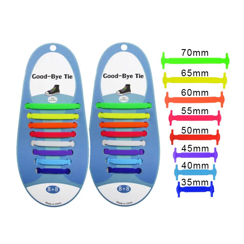 High Quality Durable Silicone No Tie Shoelaces Elastic Shoe Laces for Kids and Adults