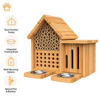 Maison pour insectes en bois carbonisé durable avec piquet métallique pour l'attraction des pollinisateurs dans le jardin