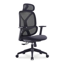 Chaise de bureau ergonomique en maille, dossier haut, pivotante, pour cadres, avec support lombaire et appui-tête réglable