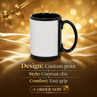 Grandes tasses à sublimation noires de 15 oz - Taille idéale pour les amateurs de café américains