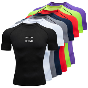 <span class=keywords><strong>Camiseta</strong></span> Deportiva de Compresión de <span class=keywords><strong>Manga</strong></span> Corta para <span class=keywords><strong>Hombre</strong></span>, de Secado Rápido, con Logotipo Personalizado - Product Image 1