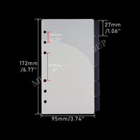 Couleur personnalisée 5 onglets 6 disques Taille A6 Planner File Enveloppes Discbound Slash Pocket Folder Spiral Loose-leaf Binding PP Cover