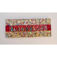 Jeu de Mahjong américain Fengcai Factory, tuiles de Mahjong américaines gravées en acrylique personnalisées, confettis rouges, Noël, pour soirée de jeu en famille