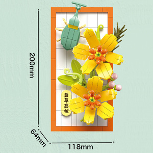 Blocs <span class=keywords><strong>de</strong></span> construction éducatifs DIY pour enfants, 314 pièces, fleurs, cadre photo, combinaison, <span class=keywords><strong>exposition</strong></span>, puzzle en plastique - Product Image 5