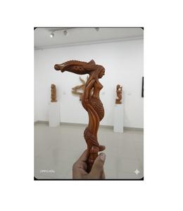 Creative <b>Wooden</b> Humanoid <b>Walking</b> <b>Stick</b> Decorative Support Cane For Artistic Display Home Decor Collectors Gift Use - Product Image 1