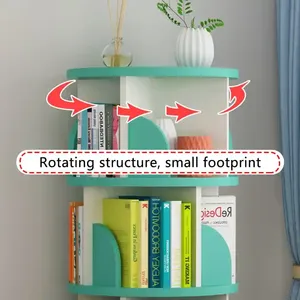 Wholesale Round Space Saving Corner Revolving <strong>Spinning</strong> <strong>Bookcase</strong> Rotating Kids Bookshelf Logo Modern Carton Customized 5set - Product Image 3