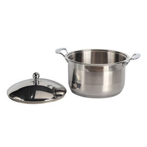 Grande casserole polyvalente de 40cm Base multicouche Couvercle en verre trempé Revêtement extérieur poli Logo personnalisable pour hôtels - Product Image 4