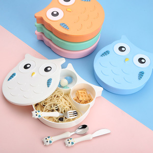 Creative <strong>Childrens</strong> Knife Fork Spoon Set Featuring Cartoon Owl Designconvenient <strong>Cutlery</strong> Divided Compartments Cute - Product Image 3