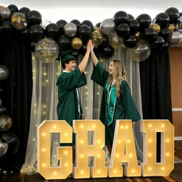 Enseignes lumineuses à LED personnalisées sur le thème de la remise de diplôme, numéros lumineux pour les événements de remise de diplômes universitaires