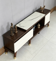 Meuble TV moderne de luxe personnalisé avec rangements et vitrines pour salon, ensemble de meubles de maison