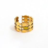 Fenny 18 Karat vergoldet Anlauf frei lebendige hohle Fisch pflaster Öffnung breites Band Ring Edelstahl Großhandel Schmuck Form Frauen