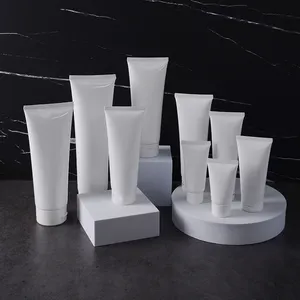 Custom White Eco Friendly Biodegradable Plastic PE Hand Cream Body Lotion Soft Cosmetic Packaging Squeeze Tube For Sample