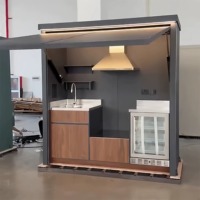 Nouvelle conception de cuisine mobile extérieure pour petite maison, cuisine préfabriquée avec porte automatique