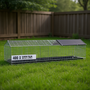 Galvanised Steel <b>Rabbit</b> <b>Cage</b> 400 X 78 X 78 Cm Silver For Pets - Product Image 2