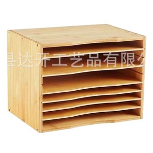 Estante de Almacenamiento Multicapa de Bambú con Estantes Ajustables para Documentos, Libros, Organizador de Escritorio de Oficina, Tipo Rectangular Vertical - Product Image 1