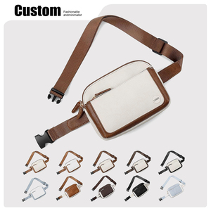 Sac banane ajustable en cuir PU pour femme, mini sac de poitrine bandoulière pour voyage en extérieur, personnalisable pour la vente transfrontalière - Product Image 3
