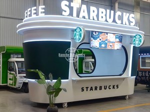 Stylish Mobile Coffee & Milk <b>Tea</b> Cart with Large Service Window — A Mobile Food Cart Equipped with <b>LED</b> <b>Lighting</b> - Product Image 5