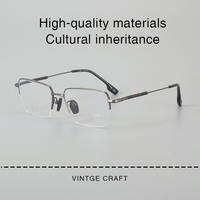 Lunettes de vue unisexes classiques en titane à monture intégrale, finition brillante, logo durable, montures de lunettes de lecture pour adultes