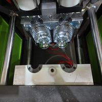 Máquina de Moldeo por Soplado Semiautomática de 2 Cavidades para Botellas de Bebidas de PE y PET - SMC PLC, Alta Productividad, Bajo Costo, Fácil de Instalar