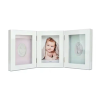 Nouveau-né bébé cadeau bébé pied impression triptyque cadre Photo ensemble avec tampon encreur pour cadeau