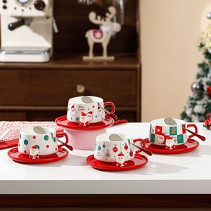 Tasses et soucoupes à café de Noël, tasses en céramique de haute qualité, tasses à lait pour le petit-déjeuner à la maison - Product Image 2