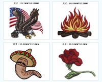 Patchs de broderie en fer 3D personnalisés en gros aigle et fleurs feu coudre sur badges accessoires personnalisés pour chapeaux