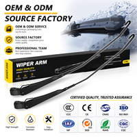 Bras d'essuie-glace en acier enduit de poudre noire, durable et anticorrosion, avec connecteur à crochet standard, adapté au nettoyage du pare-brise avant des voitures