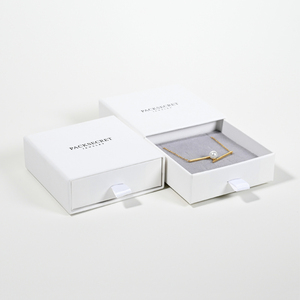 Custom Logo Sliding Drawer Jewelry Packaging Box Cardboard <b>Paper</b> Necklace Storage Gift Box with Foam Insert - Product Image 6