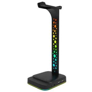 Nieuwe Design Gaming Headset Houder 2 Usb Poort Rgb Led Hoofdtelefoon Headset Stand Voor Gamer