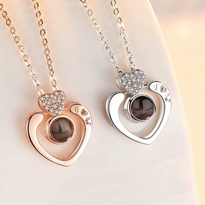 Collier « Je t'aime » en 100 langues, pendentif en forme de cœur, plaqué or, bijoux romantiques pour femmes, cadeau d'anniversaire - Product Image 6