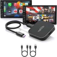 Adaptateur CarPlay sans fil avec fonction de mise en miroir d'écran, connectivité Type-C, support de voiture, pour le marché international