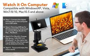 2000回7インチHD大画面デジタル顕微鏡1200Wピクセル電子顕微鏡クロスボーダー - Product Image 5