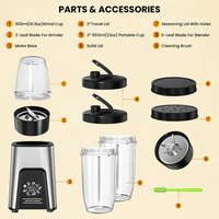 Mixeur-presse-agrumes électrique compact 800W en acier inoxydable avec accessoire broyeur, tasse portable pour smoothies faciles, usage domestique
