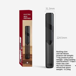 <span class=keywords><strong>Mousseur</strong></span> à lait électrique automatique en acier inoxydable, batteur à œufs, mélangeur portable, design minimaliste moderne - Product Image 5