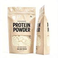Emballage personnalisé pour poudre de protéines de lactosérum, sachet refermable, résistant à l'humidité, haute barrière, matériau PET/PE/VMPET, sac en plastique alimentaire
