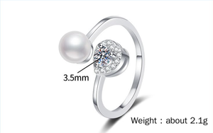 9 S925 argent amour en forme de coeur haut de gamme 5A perle <span class=keywords><strong>d</strong></span>'eau douce naturelle <span class=keywords><strong>calendrier</strong></span> de l'<span class=keywords><strong>avent</strong></span> bijoux Moissanite bague réglable pour dame - Product Image 6