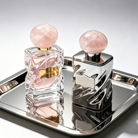 Flacon de parfum en verre rose clair 50ml 100ml avec bouchon et pompe vaporisateur, emballage cosmétique personnalisé, nouveau design pour femme.