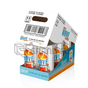 Caja de cartón corrugado personalizada para bebidas, lista para exhibición <span class=keywords><strong>en</strong></span> estantería, bandeja HSC PDQ, caja desplegable, caja de exhibición convertible - Product Image 4