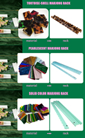 Support de jeu de Mahjong en écaille de tortue rose pour marques, avec logo personnalisé, 19 et 20 pouces, pour club et usage domestique, avec support et pousseur à motif écaille de tortue festonné