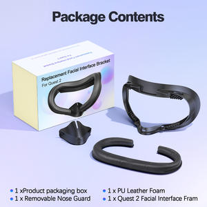 오큘러스 퀘스트 2용 가상 현실 게임 액세서리, 빛 차단, 땀 방지, 통기성이 있는 PU 가죽 페이스 커버 - Product Image 1