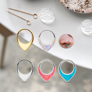 Thời trang đồ trang sức cơ thể cho phụ nữ người đàn ông 2026 New mũi piercing phẫu thuật Thép tim mũi vách ngăn Vòng Zircon Hoop sụn Bông tai - Product Image 3